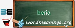 WordMeaning blackboard for beria